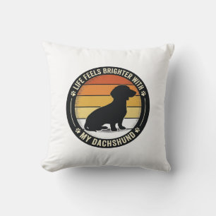 Dachshund Sunset Shirt Vintage Dog Lover Design_1 Cushion