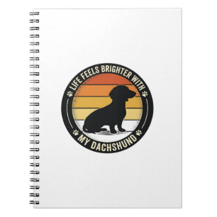 Dachshund Sunset Shirt Vintage Dog Lover Design_1 Notebook