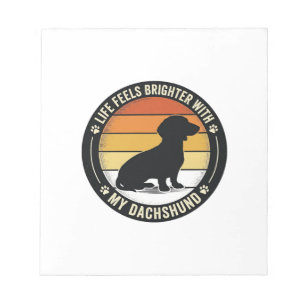 Dachshund Sunset Shirt Vintage Dog Lover Design_1 Notepad