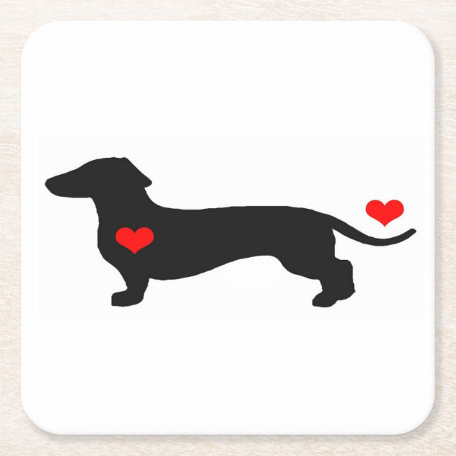 Dachshund Sweetheart Coasters (Front)