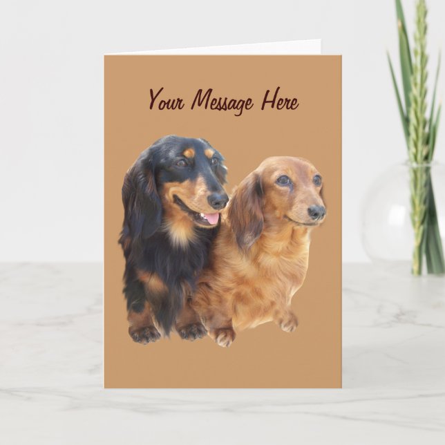Dachshund Sweeties Greeting Card (Front)