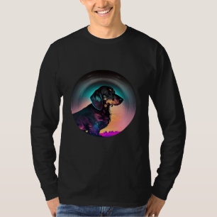 Dachshund Synthwave 80s Retrowave Aesthetic 2 T-Shirt