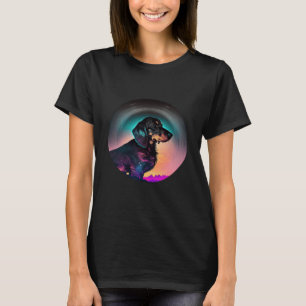 Dachshund Synthwave 80s Retrowave Aesthetic  2 T-Shirt
