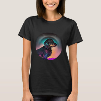 Dachshund Synthwave 80s Retrowave Aesthetic 2 T-Shirt