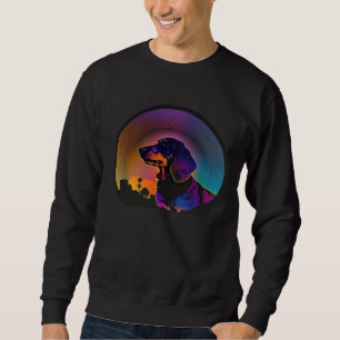 Dachshund Synthwave 80s Retrowave Aesthetic Sweatshirt