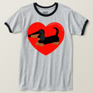 Dachshund T-SHIRT Red Heart