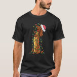 Dachshund Tangled Up In Christmas Lights Santa T-Shirt<br><div class="desc">Dachshund Tangled Up In Christmas Lights Santa</div>