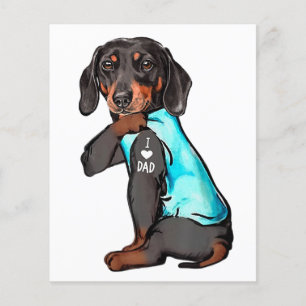 Dachshund Tattoo I Love Dad Funny Dog Dachshund Fa Flyer