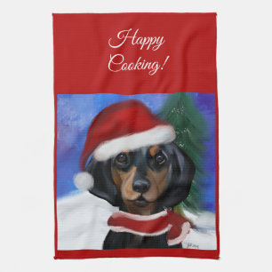 Dachshund tea towel
