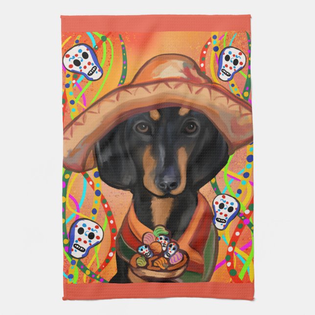 DACHSHUND     TEA TOWEL (Vertical)