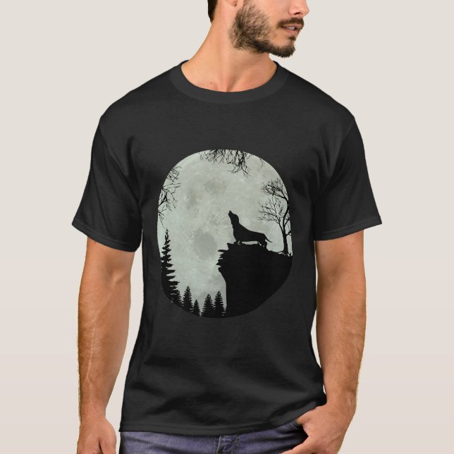 Dachshund Teckel Dachshund Moon T-Shirt (Front)