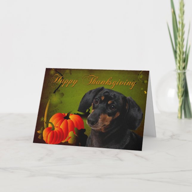 Dachshund Thanksgiving Card (Front)