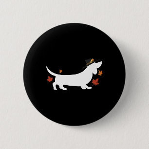 Dachshund Thanksgiving Pilgrim Fall  6 Cm Round Badge