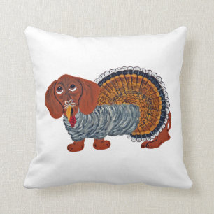 Dachshund Thanksgiving Turkey Cushion