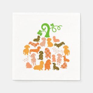 Dachshund The Weenie Witch Tarot Dog Pumpkin Hallo Napkin