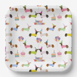 Dachshund Themed Birthday Party Plates