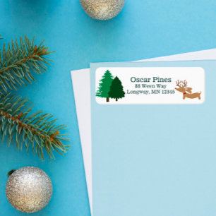 Dachshund-themed Christmas Card Address Labels