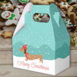 Dachshund Through Snow Merry Christmas Gift Box<br><div class="desc">Wiener dog and doxie holiday fun.</div>