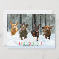 Dachshund Through the Snow 4 running Dogs Funny