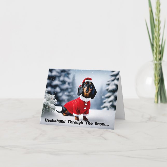 Dachshund Through The Snow... Christmas Card (Front)