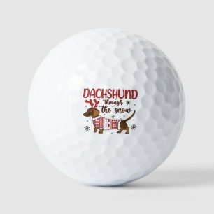 Dachshund Through The Snow Christmas Dog Lover Golf Balls