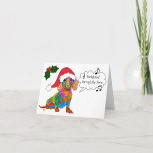 Dachshund Through The Snow Christmas Greeting Card