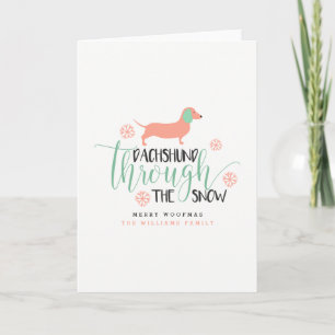Dachshund Through the Snow Christmas Holiday Card