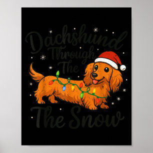 Dachshund Through The Snow Christmas Pajama Toddle Poster