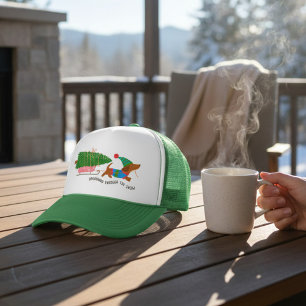 Dachshund Through The Snow Cute Christmas Dog Trucker Hat