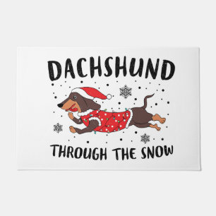 DACHSHUND THROUGH THE SNOW DOORMAT