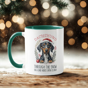 Dachshund Through The Snow Doxie Christmas Coffee Mug