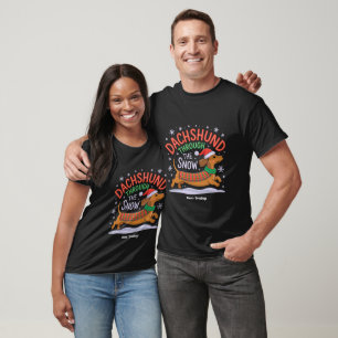 Dachshund Through the Snow Funny Christmas Dog T-Shirt