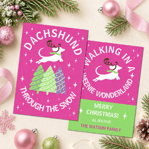 Dachshund Through the Snow Funny DogChristmas Card