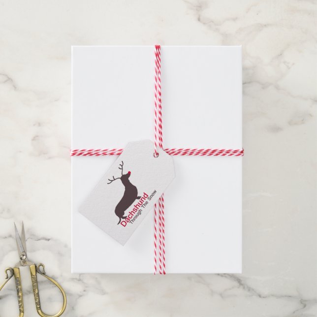 Dachshund Through The Snow Gift Tags (With Twine)