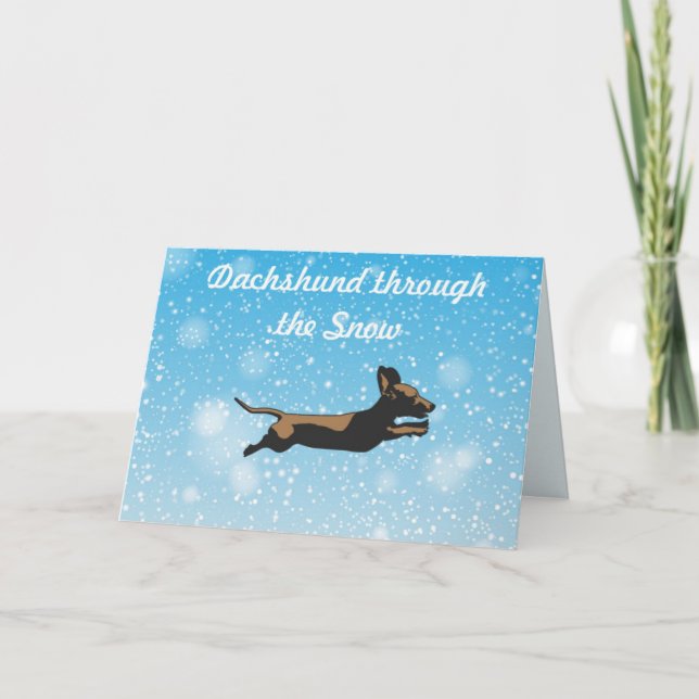 Dachshund through the Snow Holiday Gifts Card (Front)