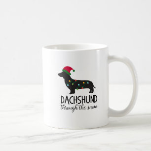 Dachshund Through The Snow Mug, Christmas Coffee Mug