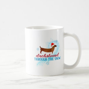 Dachshund Through The Snow Santa Dog Christmas Coffee Mug