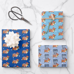 Dachshund Through The Snow sausage dog Wrapping Paper Sheet