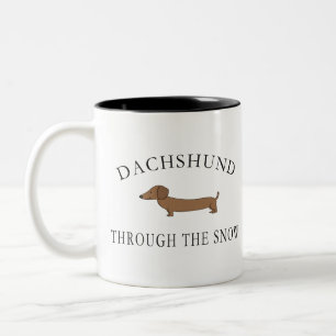 Dachshund Through The Snow Two-Tone Coffee Mug