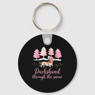 Dachshund Through The Snow Wiener Dog Christmas  Key Ring