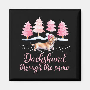 Dachshund Through The Snow Wiener Dog Christmas  Magnet