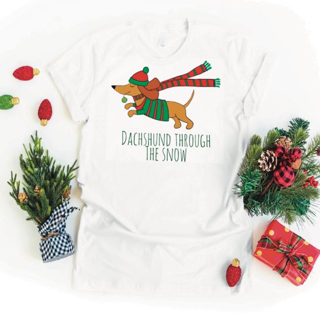 Dachshund Through the Snow Women's Basic T-Shirt (Creator Uploaded)