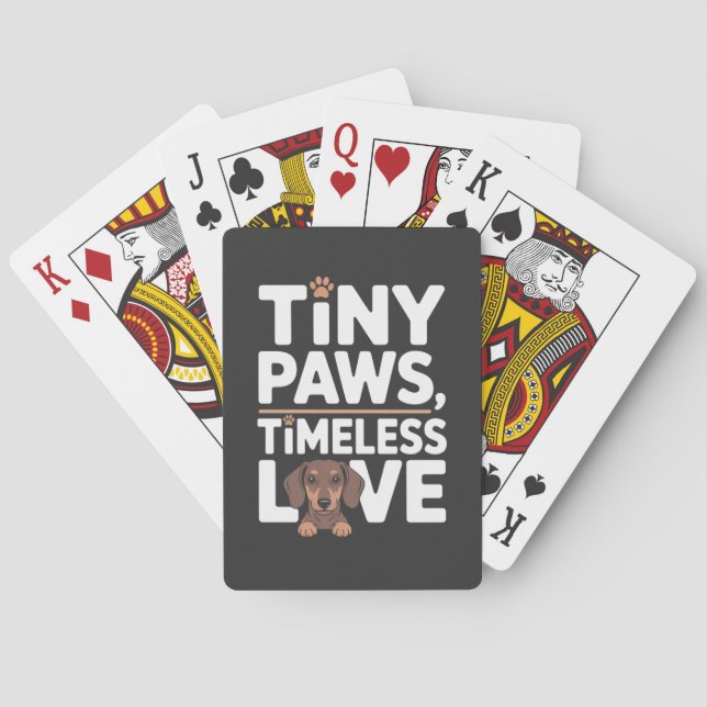 Dachshund Tiny Paws, Timeless Love Playing Cards (Back)