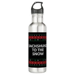 Dachshund to the Snow Christmas Dog Lover Xmas Pet 710 Ml Water Bottle