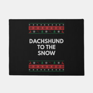 Dachshund to the Snow Christmas Dog Lover Xmas Pet Doormat