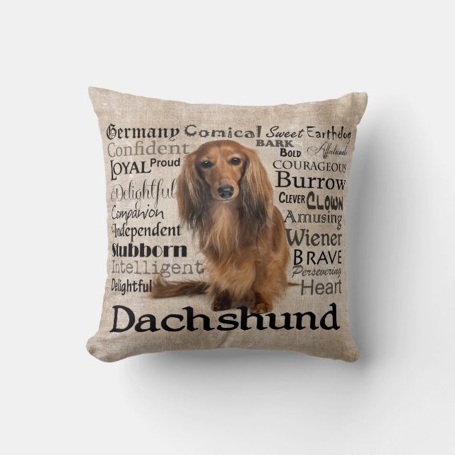 Dachshund Traits Pillow (Front)