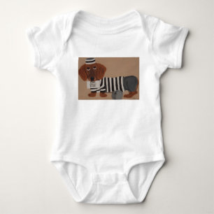 Dachshund Treat Thief inmate Baby Bodysuit