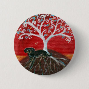 Dachshund & Tree of Life 6 Cm Round Badge
