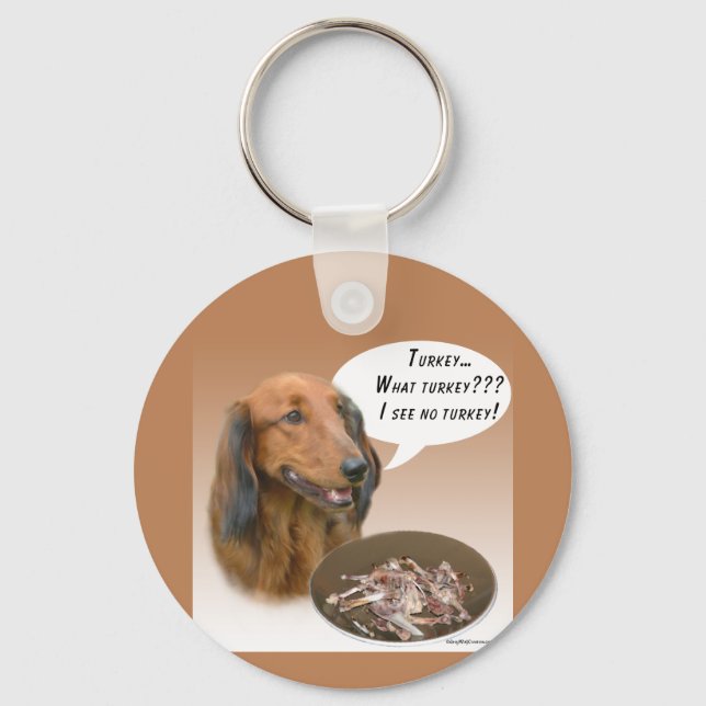 Dachshund Turkey Key Ring (Front)