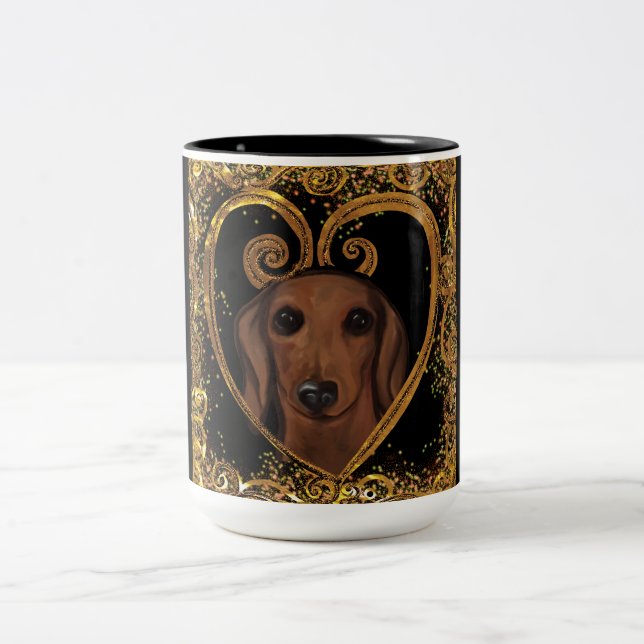 DACHSHUND   Two-Tone COFFEE MUG (Center)
